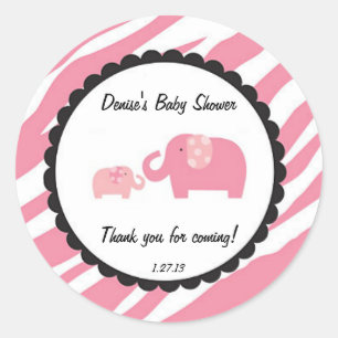 Etiqueta cor-de-rosa do elefante do safari