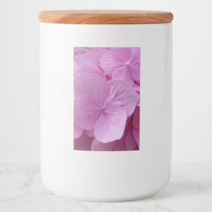 Etiqueta cor-de-rosa do recipiente de comida da