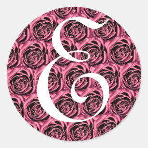 Etiqueta cor-de-rosa dos rosas da letra E do