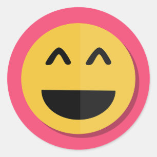 Etiqueta cor-de-rosa e amarela de Emoji
