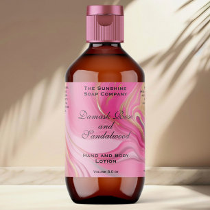 Etiqueta Cor-de-rosa-folha de ouro Cosméticos ou Rótulo do 