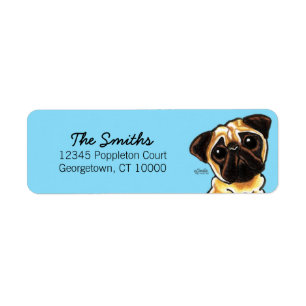 Etiqueta Cor do costume da cara do Pug da jovem corça