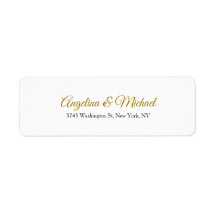 Etiqueta Cor Dourada Elegante Profissional de Caligrafia
