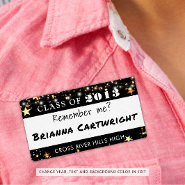 Etiqueta Cor Personalizada de Estrelas Douradas do Nome de 