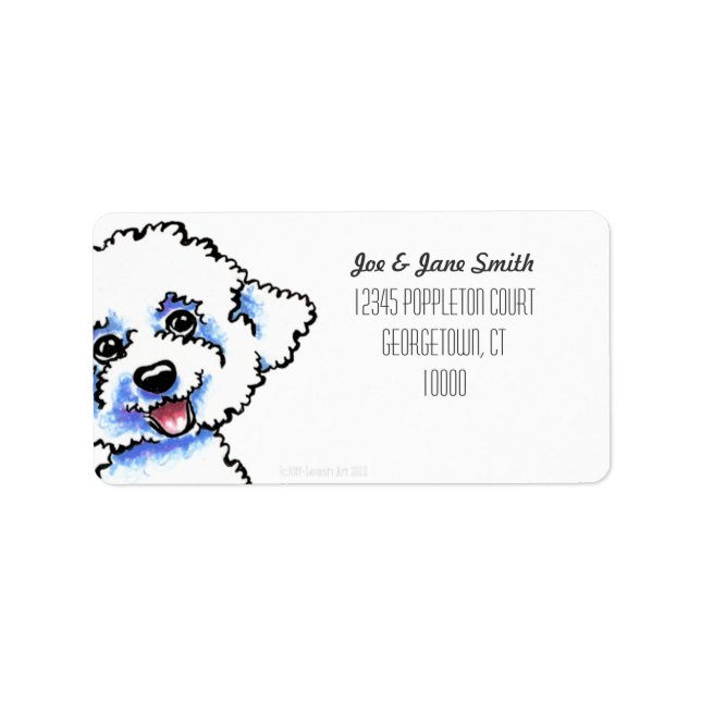 Etiqueta Cor Personalizada do Bichon Frise (Frente)