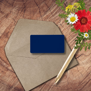 Etiqueta Cor Sólida do Índio do marinho   Clássico e Elegan