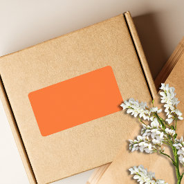 Etiqueta Cor Sólida Laranja Mango | Clássico | Elegante