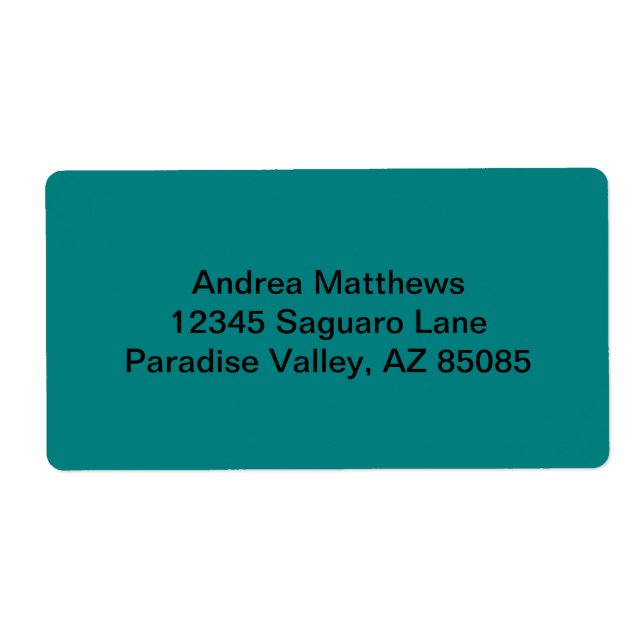 Etiqueta Cor Sólido Teal (Frente)
