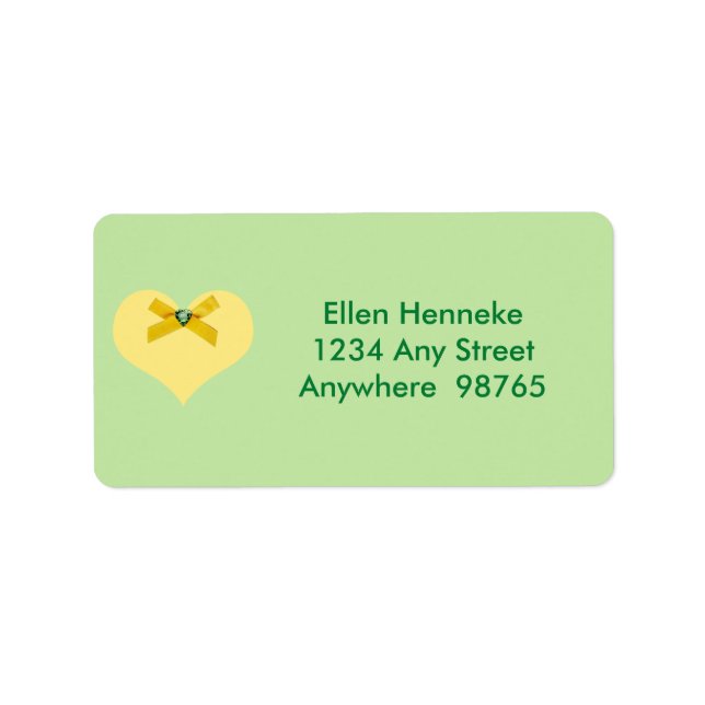 Etiqueta Coração Amarelo (Frente)