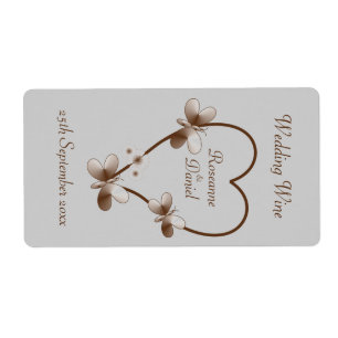 Etiqueta Coração De Chocolate E Borboletas Mini Rótulo De V