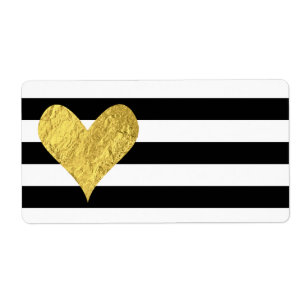 Etiqueta Coração de Folha de Ouro