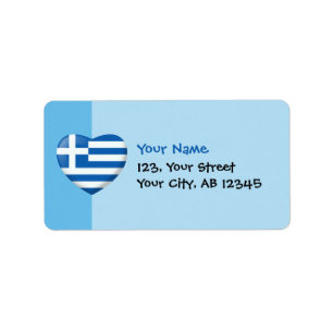 Etiqueta Coração de Sinalizador Grego