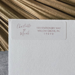 Etiqueta Coração Desenhado à Mão | Rótulo de Casamento Cor-