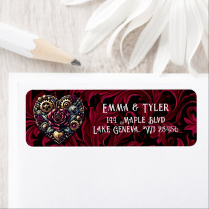 Etiqueta Coração e Rosas Steampunk