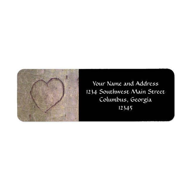 Etiqueta Coração Gravado em Árvore (Frente)