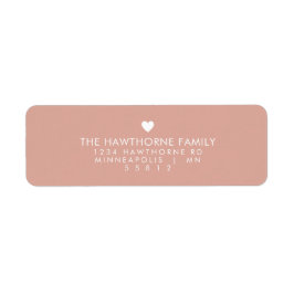 Etiqueta Coração Moderno Enviar Amor Endereço Mínimo Cor-de