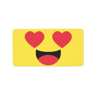 Etiqueta Coração Olhos Emoji 