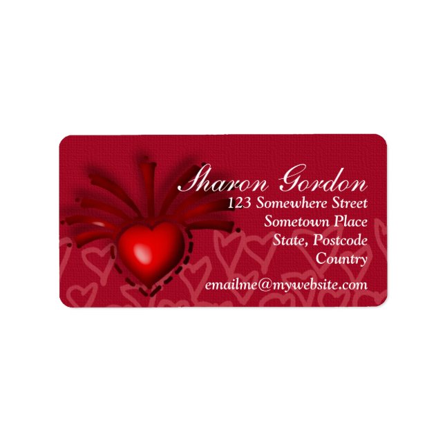 Etiqueta Coração Vermelho Funciona (Frente)