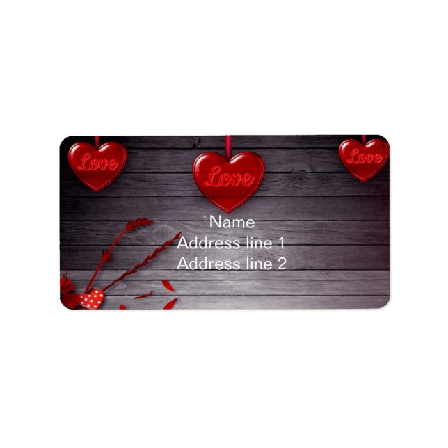 Etiqueta Corações de Amor (Frente)