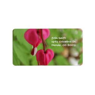 Etiqueta Corações de sangramento cor-de-rosa