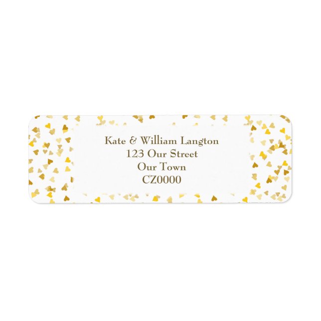 Etiqueta Corações Dourados (Frente)