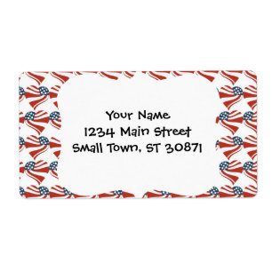 Etiqueta Corações patrióticos da bandeira da liberdade d