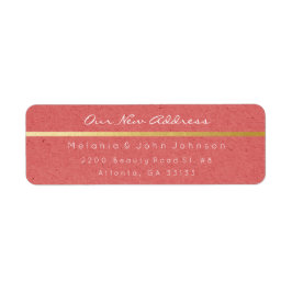 Etiqueta Coral Paper Kraft White New Address RSVP