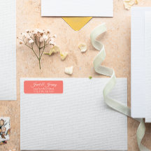 Coral Stylized Names Endereço de devolução de casa