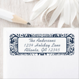 Etiqueta Coral Whimsical Love Bird Swirls Return Address