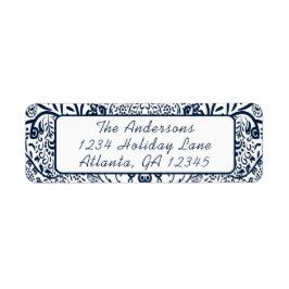 Etiqueta Coral Whimsical Love Bird Swirls Return Address