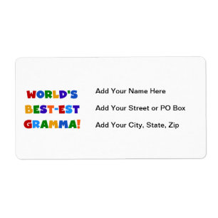 Etiqueta Cores brilhantes do Melhor-est Gramma do mundo