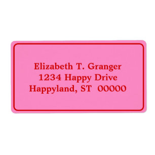 Etiqueta Cores cor-de-rosa enquadrado 3 vermelho