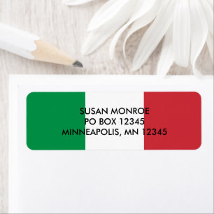 Etiqueta Cores da Bandeira Italiana Verde Branco e Vermelho