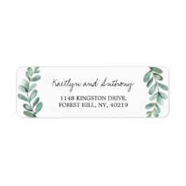 Etiqueta Cores d'água botânicas Verde Eucalyptus