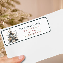 Etiqueta Cores de Água Sazonais Boho Penas de Natal