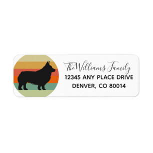 Etiqueta Corgi Dog no Sunset Cute Custom Return Address