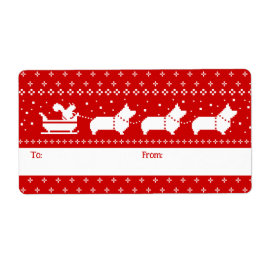 Etiqueta Corgis Christmas Sleigh Dogay Holiday To From