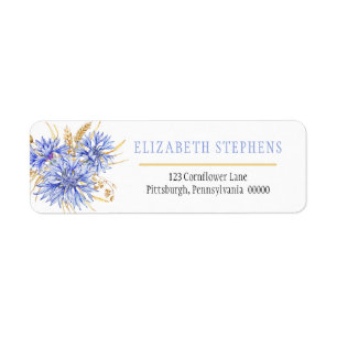 Etiqueta Cornflower Blue Floral
