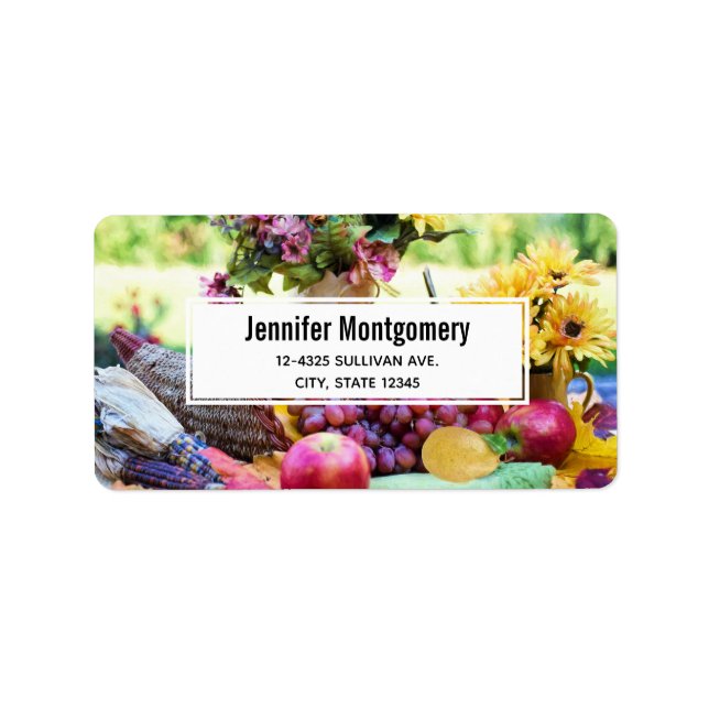 Etiqueta Cornucopia Autumn Harvest Chef Mesa (Frente)