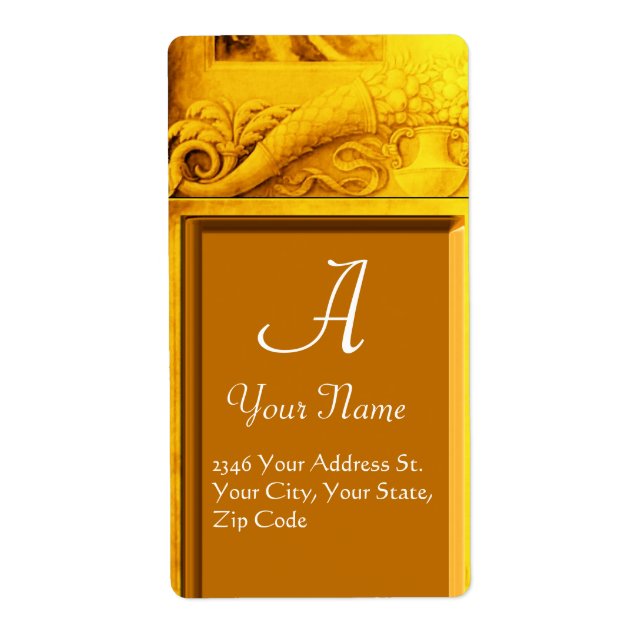 Etiqueta CORNUCOPIA MONOGRAMA, amarelo-claro (Frente)