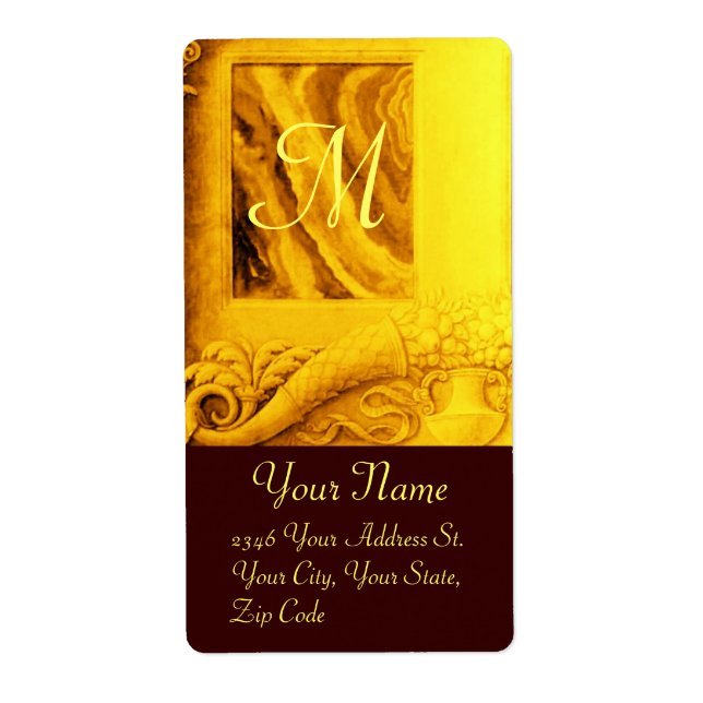 Etiqueta CORNUCOPIA MONOGRAMA, amarelo-claro (Frente)