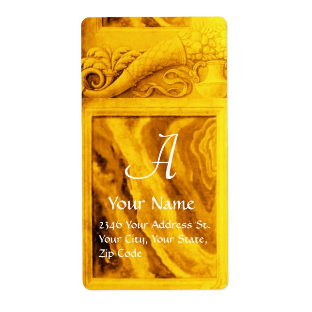 Etiqueta CORNUCOPIA MONOGRAMA, amarelo-claro (Frente)