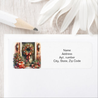 Etiqueta Coroa de Natal para Porta