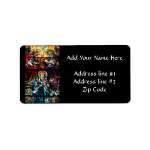 Etiqueta Coronagem da Bênção Virgem Maria Vidro Apanhado