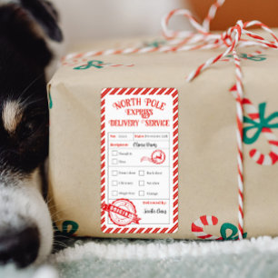 Etiqueta Correio de Natal de Papais noeis Entrega de Polo N