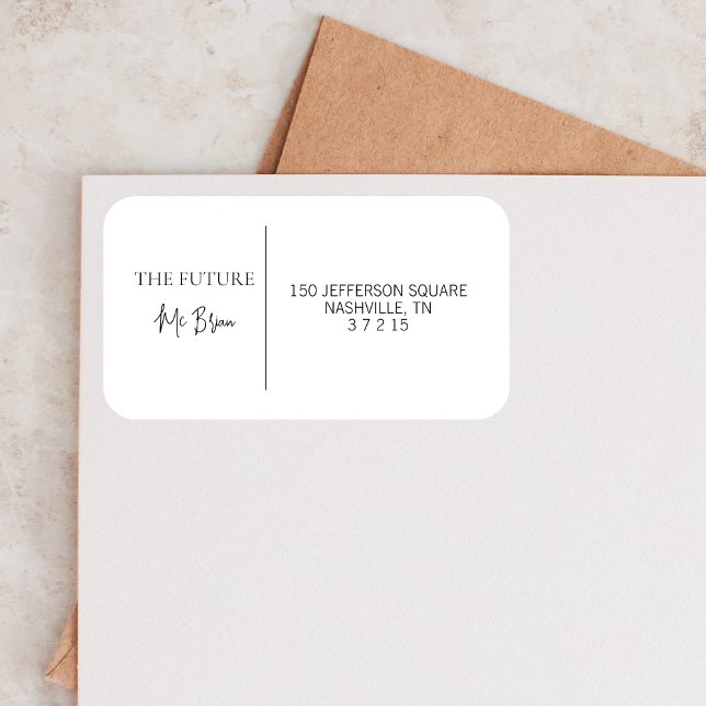 Etiqueta Correio Personalizado Elegante de Casamento Person (Criador carregado)