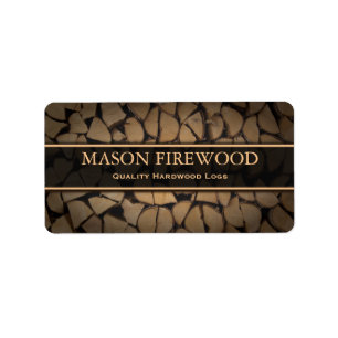 Etiqueta Cortar Registros Firewood Endereço de forneciment