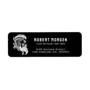 Etiqueta Corte de cabelo branco para o logotipo masculino e