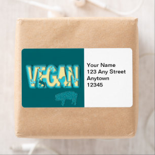 Etiqueta Corte de papel vegetariano