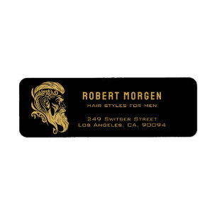 Etiqueta Corte Dourado de ornamentos para logotipo masculin